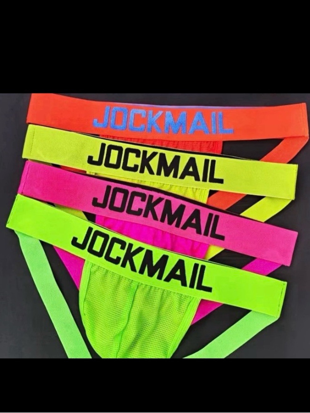 NWT JOCKMAIL 4 Pack Men’s M Mesh Jockstraps Breathable Multi Color Underwear
